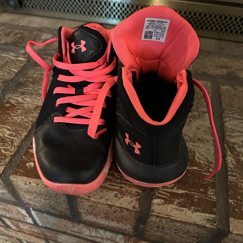 Under Armour Black and Pink Basketball Shoes